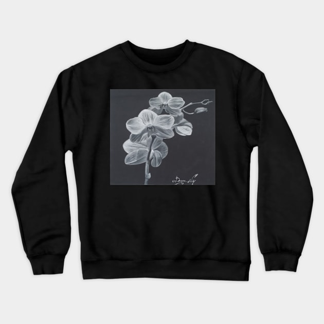 Lily flower charcoal drawing Crewneck Sweatshirt by nghoangquang